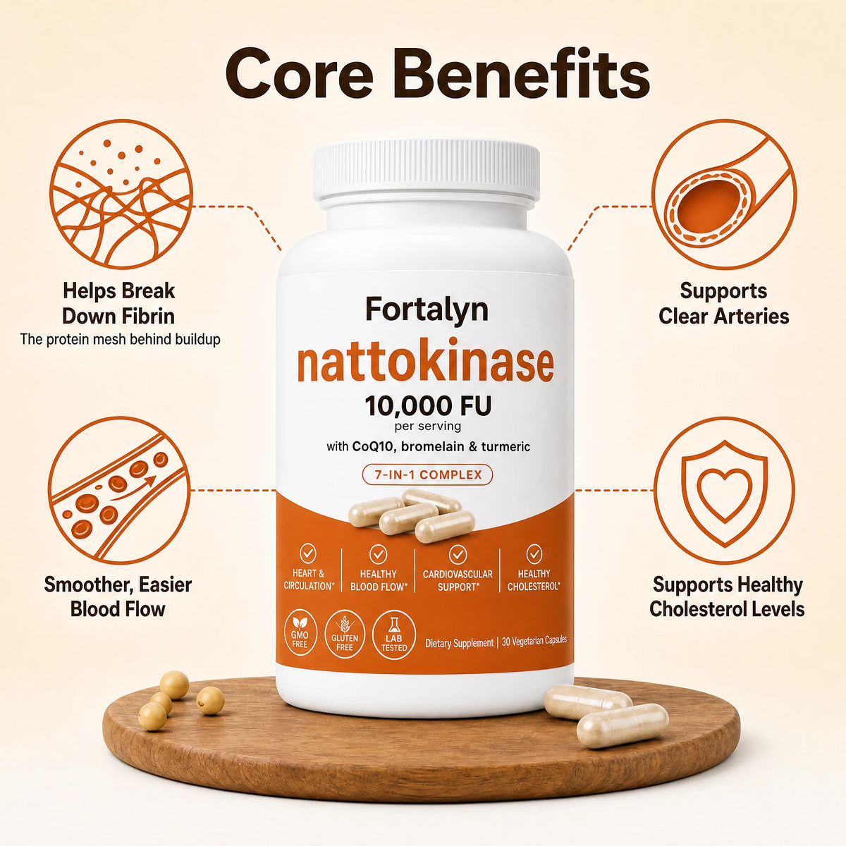 Max Potency Nattokinase 10,000 FU — Circulation Support