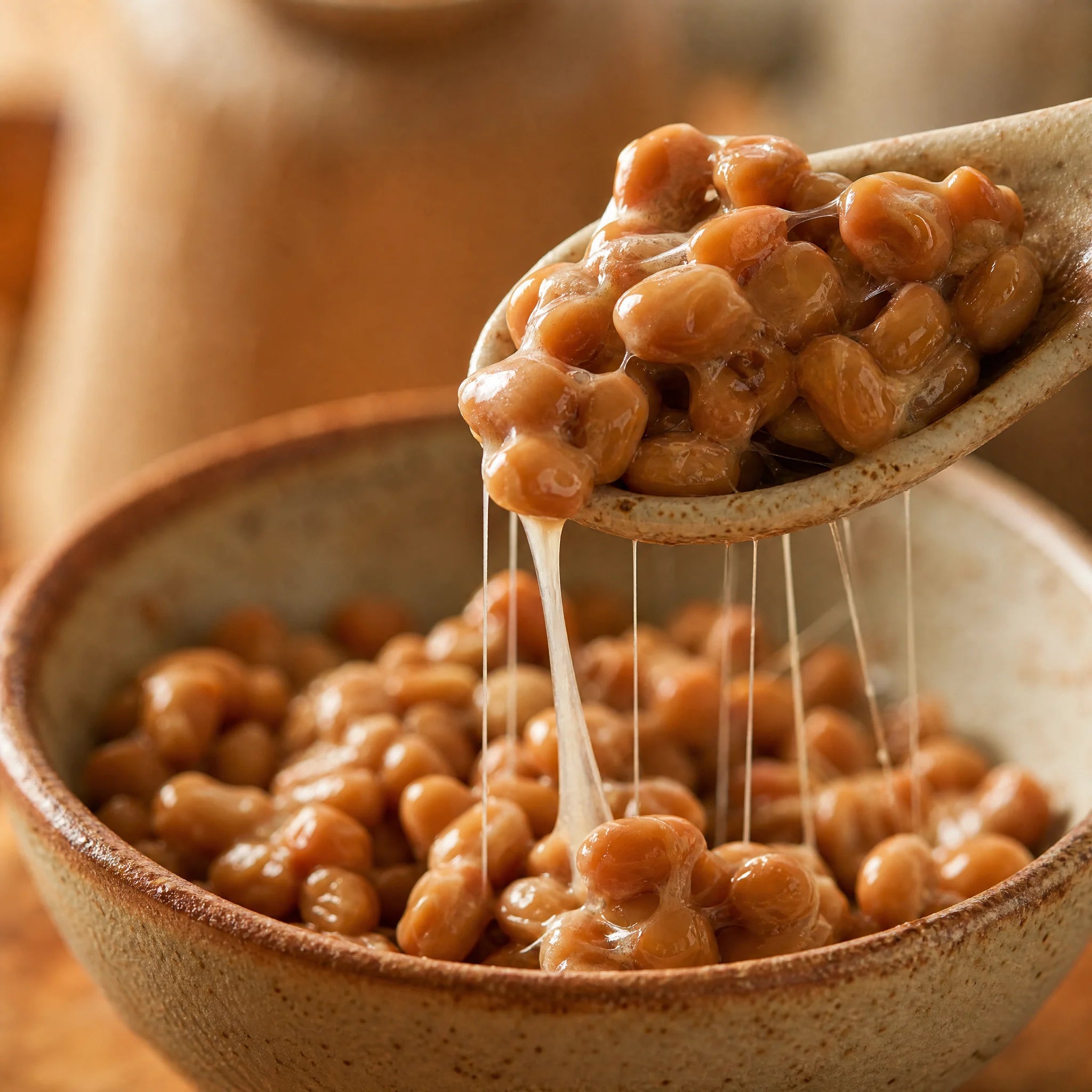 Fermented natto soybeans